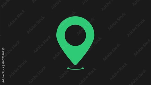 Animated location pointer. animated pin map animated icon. location icon. GPS location pointer motion video. motion graphics