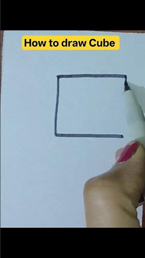 How to Draw a Perfect Cube | 3D Cube Drawing Easy Trick 😍#shorts