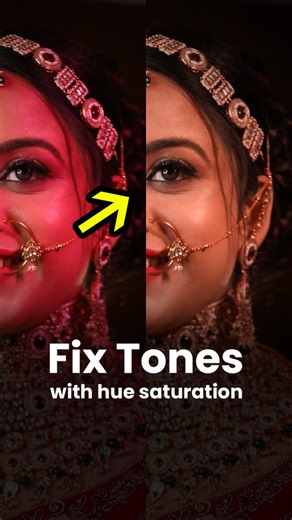 ANJIT MALVIYA | ALBUM DESIGNER on Instagram: "Fix Tones With Hue Saturation in Photoshop #photoshoptip #photoshoptutorial #Photoshop #weddingphotographer #weddingphotography #weddingphotos"