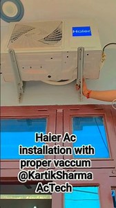 Haier Ac installation with proper vaccum fitting like a wow 👍🏻😲😳 #airconditioner #comfortcooling