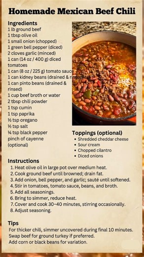 107K views · 1K reactions | Homemade Mexican Beef Chili | Sophia’s Easy Recipes | Facebook