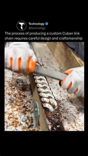 Technology on Instagram: "Follow (us) @Technology 👈🏼 to learn NEW things daily! 🧠🤖 The process of producing a custom Cuban link chain requires careful design and craftsmanship to ensure both durability and aesthetic appeal. It begins with selecting high-quality metal, such as gold or silver, which is then melted and shaped into uniform links. Each link is meticulously cut, interlocked, and soldered to create a seamless, fluid movement. Skilled artisans then file and polish the chain to achie