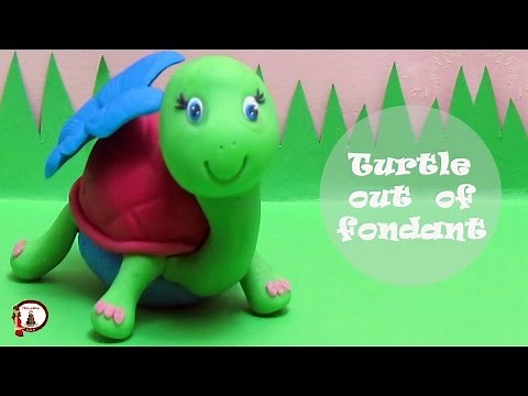 Turtle out of Fondant Figurine Cake Topper Tutorial Gumpaste Fimo Clay