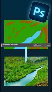 Photoshop Generative Fill Landscape from rough sketch!