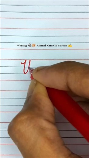 📝 Writing 🐯🦁 Animal Name In Cursive Writing ✍️📝#shorts #animals #cursivewriting