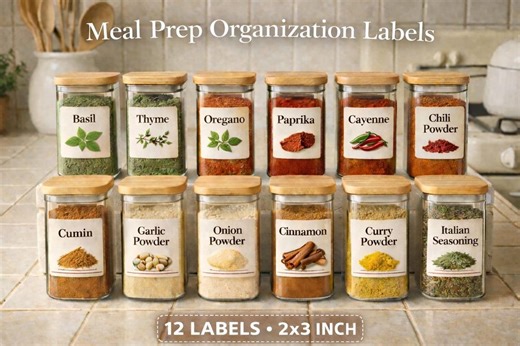 Spice Jar Labels | Minimalist Pantry Organization Stickers (2x3 Inch, Digital Download) - Etsy Canada