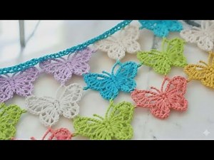 Beautiful crocheted butterflies, crocheted step by step #crochet #crochetcrosai #knitting