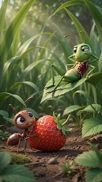 The Ant and The Grasshopper | 3D Animated Moral Story for Kids #cartoon #youtubeshorts #animation