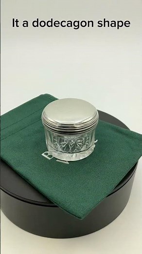 Antique 1800s Silver Lidded Vanity Jar #antique #glass #glassjars