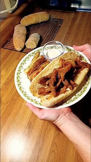 Make dinner with me! Steak, onions, and pepper hoagies. #fromscratch