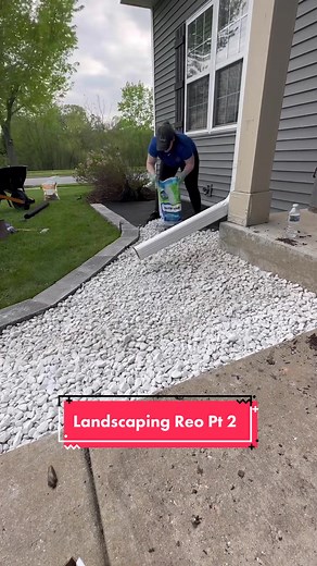 Landscaping Transformation with White Marble Rock