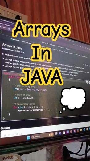 Arrays In JAVA | Java Developer | #programming | #shorts #subscribe #like #database #javatutorial #i