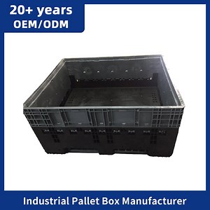 [Hot Item] Warehouse Logistics Turnover Foldable Industry Use Collapsible Bulk Container Plastic Pallet Boxes with Lid
