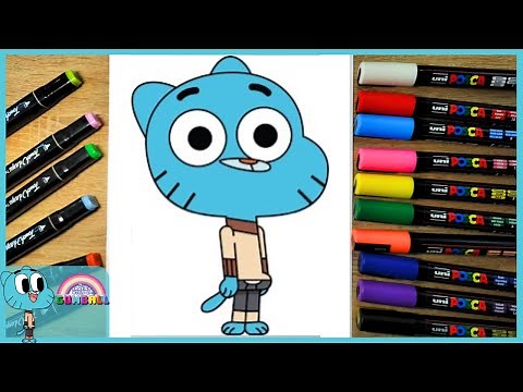 How To Draw and Color Gumball | step by step for kids 🎨