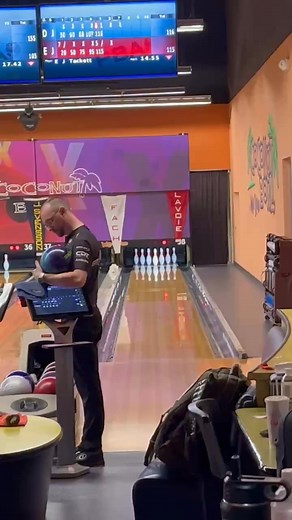Who else loves the way professional bowler EJ Tackett throws his ball? Definitely one of my favorites! | Crazy bowling shots