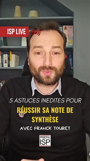 Prépa d'excellence depuis 1984 on Instagram: "#LIVE 📸 : 5 astuces inédites pour réussir sa note de synthèse 👉 astuces, conseils & FAQ⁣ 👤 avec Franck Touret, responsable de formation et professeur au sein de l’ISP. Merci de votre attention ! Pour revisionner le live ⬆️⬆️⬆️ ➖ #live #ig #concours #conseils #faq #droit #etudiantendroit #codecivil #partiels #exams #justice #prepaisp #teamisp #ISP"