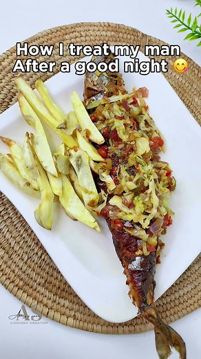 Grilled fish with sweet potatoes. My man enjoyed it to the fullest i am not kidding you 😋😋😋😋 #grilledfishrecipe #grilledfish #fries🍟 #grilledtitus