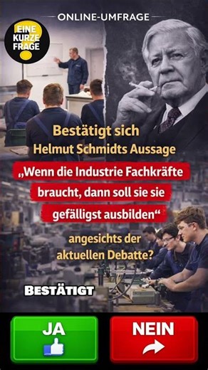 🔥 Fachkräftemangel: Hatte Helmut Schmidt recht?