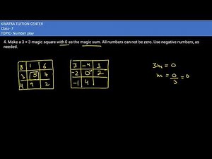 18. Make a 3 × 3 magic square with 0 as the magic sum. All numbers can not be zero. Use
