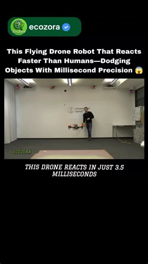 EcoZora | Science • Nature • Tech on Instagram: "DRONE THAT REACTS FASTER THAN A HUMAN BLINK! 🤖⚡ A breakthrough in drone technology is finally here! 🤖🚁 Scientists at the University of Zurich have developed a revolutionary quadrotor drone that can dodge fast-moving objects — almost like a human reflex! The secret? A cutting-edge event camera and powerful algorithms that react in just 3.5 milliseconds — faster than you can blink. 👁⚡ Unlike regular cameras, event cameras detect pixel changes in