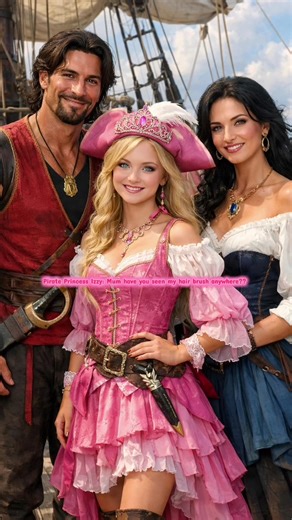 Season 63 episode 20 Izzy asks her foster mother Marina if she’s seen her hairbrush (credits @ChatGPT for the Pirate family image and @DreamWorks Animation for the Marina image and Ginuwine for the audio)