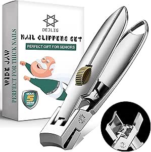 Large Toenail Clippers for Thick Nails - Long Handle | Wide Mouth | Big Toe Nail Clippers for Thick Toenails for Seniors & Men