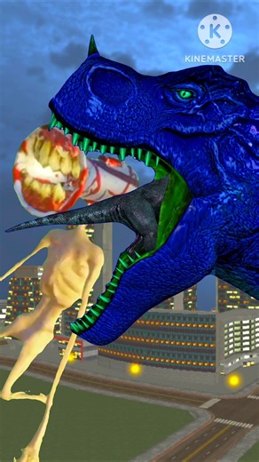 Blue 💙 dinosaur eating Biggest largest Siren Head #dinostory #sirenhead #regaliceratops