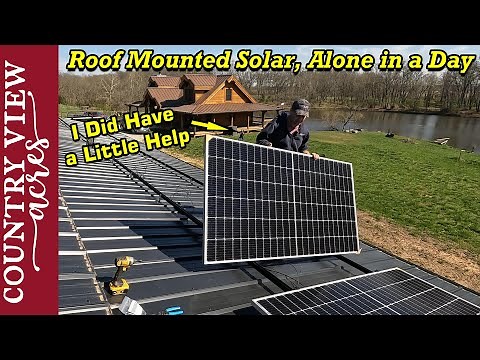 Installing Solar Panels on our Workshop Roof. Snap-N-Rack Roof Mount with 7.36 Kilowatts of Solar