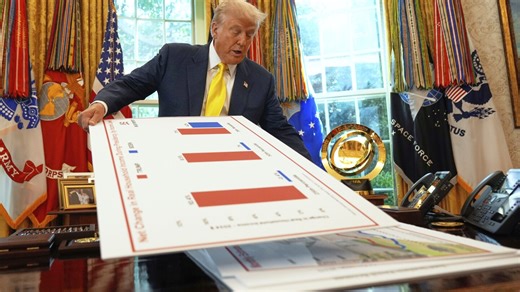 Trump defends the US economy with charts after job reports showed warning signs