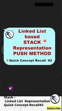 PUSH on Stack using Linked List | Linked List Stack: PUSH Operation Animation #datastructure #stack