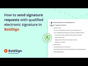 How to Send Signature Requests with Qualified Electronic Signature in BoldSign