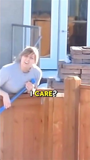 Crazy Karen Destroys Neighbors Fence