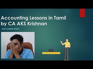Accounting lessons by CA AKS Krishnan for CA inter - Disclaimer video