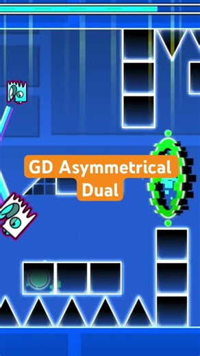 GD Cube Asymmetrical Dual Challenge #geometrydash #gaming #shorts #games #gdlevel