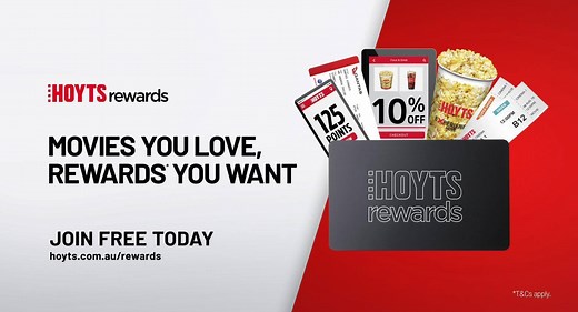 The wait is over! Our new HOYTS Rewards program is here and better than ever! Receive free popcorn refills*, 10% off food and drinks* and SO MUCH MORE! P.S It’s FREE to join 😉 Find out more and join here: http://bit.ly/HOYTSRLFB *T&Cs apply | HOYTS Australia