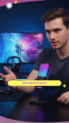 RGB Gaming Mic USB Condenser, Live Streaming Game PC/laptop Compatible, Intelligent Noise Reduction, Plug-And-Play, No Battery Needed #homeelectronics #logitechergoseries #3in1chargingcube #gamingmice #gamingmonitorreview #microcamera #amazongadgetsyouneed #moderngadgets #computerperipherals #headsetforgaming