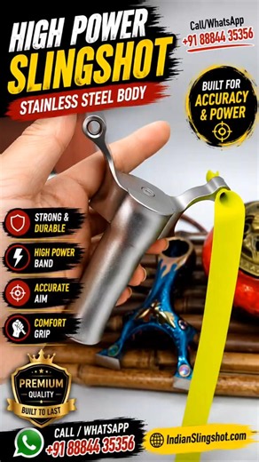 🔥 Premium Tube Band Metal Slingshot Setup ⚡ Smooth Finish Edition #shorts