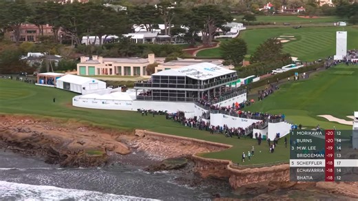 Scottie Scheffler hits 186-yard approach to 3 feet, makes eagle on No. 18 at AT\u0026T Pebble Beach