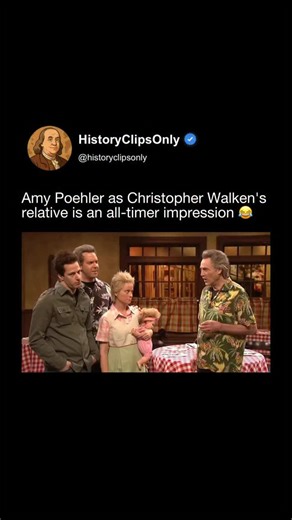 History Clips Only | 😂😂😂 On Saturday Night Live, Amy Poehler delivered a hilarious impression as a relative of Christopher Walken, perfectly exaggerating his... | Instagram