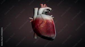 3D animation of a beating human heart Stock Video