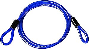 DocksLocks Weatherproof Straight Security Cable (5ft to 25ft Lengths) with Reinforced Looped Ends, Anti-Theft Protection for Kayaks, Bikes, Paddleboards, Outdoor Equipment, Bicycles and More 25ft