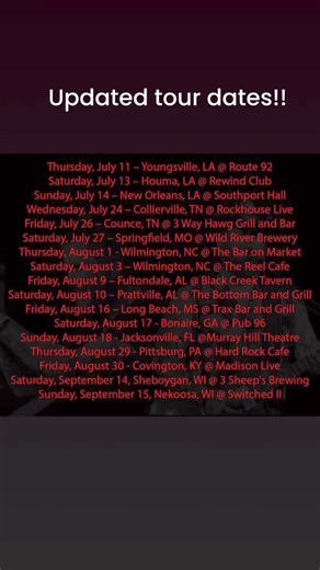 Here is the updated tour list for the Bartlett/Mccoy acoustic tour!!! Get your tickets today!!! Looking forward to seeing everyone out on the road!! Much Love my friends!!! | 12 Stones
