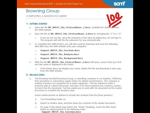 New Perspectives Word 2019 | Module 10: SAM Project 1a