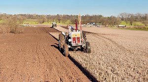 Ploughing with David Brown tractor and Ransomes plough