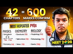 *GENUINE* High Weightage Chapters for NEET 2026 | Most Repeated PYQs | 42 Chapters = 600 Marks #neet
