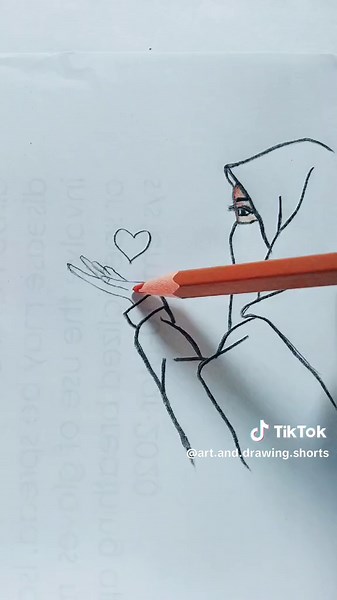 Easy Drawing Tutorial: Hijab Girl Art