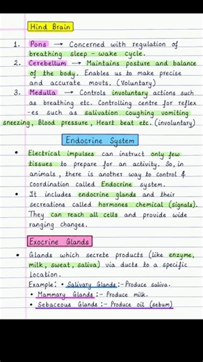 🧠✨ Control & Coordination 🌿 | Class 10 Science | NCERT📚 | Handwritten✍️ Notes📝 | #handwrittennotes