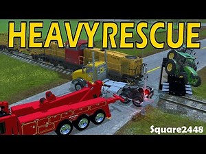 Farming Simulator 17 - Heavy Rescue - Train Hits Semi Stuck On Tracks