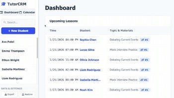 Tutor CRM: Private Student Dashboard for Online Teachers & Tutors