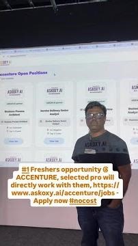 #Freshers Jobs at Accenture | No Cost | Start Your Career with ASKOXY.AI